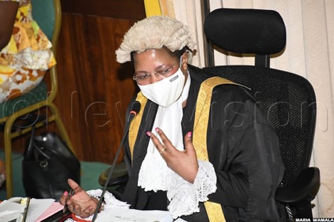 Rt. Hon. Anitah Among Chairing the Plenary Session